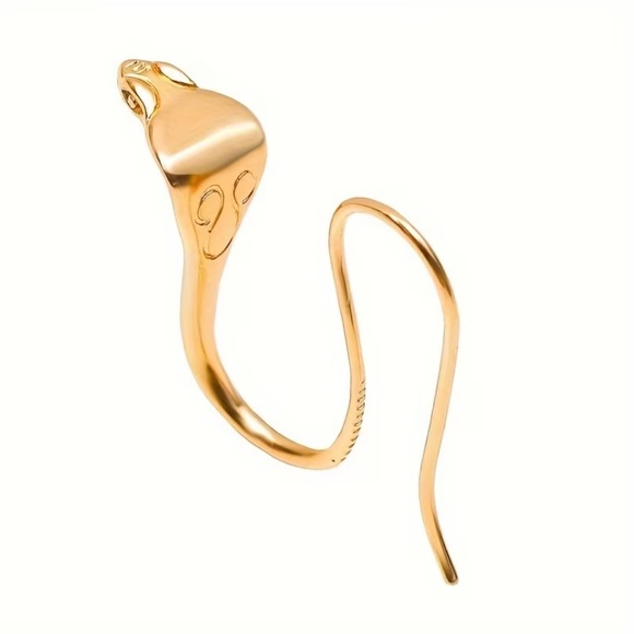 Elegant Gold Snake Earrings - Picture 3 of 7